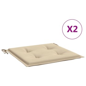 vidaXL Gartenstuhl-Kissen 2 Stk. Beige 50x50x3 cm Oxford-Gewebe