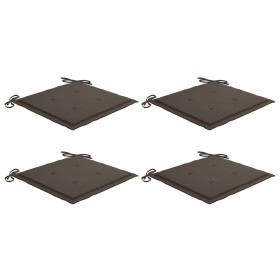vidaXL Gartenstuhl-Kissen 4 Stk. Taupe 40x40x3 cm Oxford-Gewebe