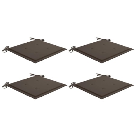 vidaXL Gartenstuhl-Kissen 4 Stk. Taupe 40x40x3 cm Oxford-Gewebe
