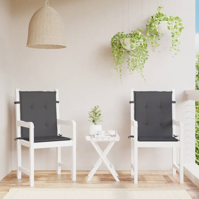 vidaXL Gartenstuhlauflagen für Niedriglehner 2 Stk. Anthrazit vidaXL Gartenstuhlauflagen für Niedriglehner 2 Stk. Anthrazit