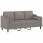 vidaXL 3-Sitzer-Sofa mit Zierkissen Taupe 180 cm Stoff vidaXL 3-Sitzer-Sofa mit Zierkissen Taupe 180 cm Stoff