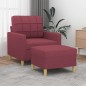 vidaXL Sessel mit Hocker Weinrot 60 cm Stoff vidaXL Sessel mit Hocker Weinrot 60 cm Stoff