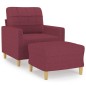vidaXL Sessel mit Hocker Weinrot 60 cm Stoff vidaXL Sessel mit Hocker Weinrot 60 cm Stoff