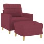 vidaXL Sessel mit Hocker Weinrot 60 cm Stoff vidaXL Sessel mit Hocker Weinrot 60 cm Stoff