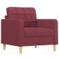vidaXL Sessel mit Hocker Weinrot 60 cm Stoff vidaXL Sessel mit Hocker Weinrot 60 cm Stoff