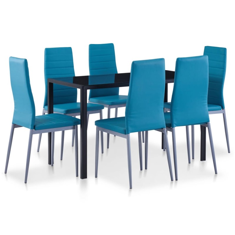 vidaXL 7-tlg. Essgruppe Blau vidaXL 7-tlg. Essgruppe Blau