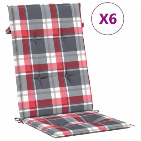 vidaXL Gartenstuhlauflagen für Hochlehner 6 Stk. 120x50x3 cm Stoff