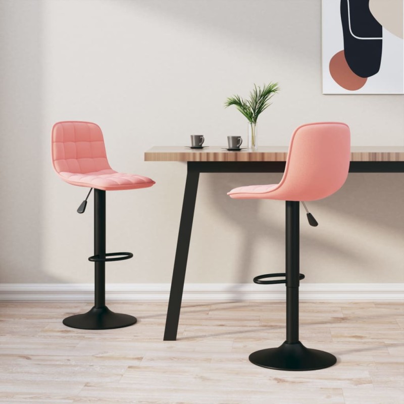 vidaXL Barhocker 2 Stk. Rosa Samt vidaXL Barhocker 2 Stk. Rosa Samt