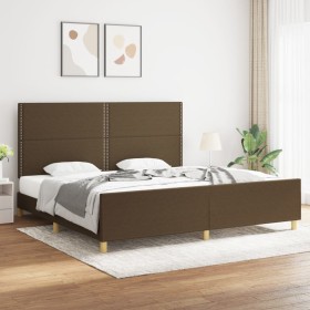 vidaXL Bettgestell mit Kopfteil Dunkelbraun 200x200 cm Stoff