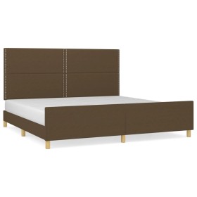 vidaXL Bettgestell mit Kopfteil Dunkelbraun 200x200 cm Stoff