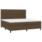 vidaXL Boxspringbett mit Matratze & LED Dunkelbraun 200x200 cm Stoff vidaXL Boxspringbett mit Matratze & LED Dunkelbraun 200x200 cm Stoff
