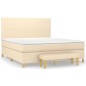 vidaXL Boxspringbett mit Matratze Creme 160x200 cm Stoff vidaXL Boxspringbett mit Matratze Creme 160x200 cm Stoff