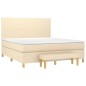 vidaXL Boxspringbett mit Matratze Creme 160x200 cm Stoff vidaXL Boxspringbett mit Matratze Creme 160x200 cm Stoff