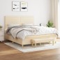 vidaXL Boxspringbett mit Matratze Creme 180x200 cm Stoff vidaXL Boxspringbett mit Matratze Creme 180x200 cm Stoff