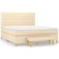 vidaXL Boxspringbett mit Matratze Creme 180x200 cm Stoff vidaXL Boxspringbett mit Matratze Creme 180x200 cm Stoff