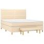 vidaXL Boxspringbett mit Matratze Creme 180x200 cm Stoff vidaXL Boxspringbett mit Matratze Creme 180x200 cm Stoff