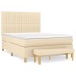 vidaXL Boxspringbett mit Matratze Creme 140x190 cm Stoff vidaXL Boxspringbett mit Matratze Creme 140x190 cm Stoff