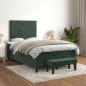 vidaXL Boxspringbett mit Matratze Dunkelgrün 120x200 cm Samt vidaXL Boxspringbett mit Matratze Dunkelgrün 120x200 cm Samt