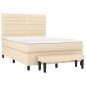 vidaXL Boxspringbett mit Matratze Creme 140x190 cm Stoff vidaXL Boxspringbett mit Matratze Creme 140x190 cm Stoff