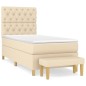 vidaXL Boxspringbett mit Matratze Creme 80x200 cm Stoff vidaXL Boxspringbett mit Matratze Creme 80x200 cm Stoff