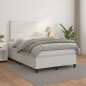 vidaXL Boxspringbett mit Matratze Weiß 120x200 cm Kunstleder vidaXL Boxspringbett mit Matratze Weiß 120x200 cm Kunstleder