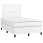 vidaXL Boxspringbett mit Matratze Weiß 120x200 cm Kunstleder vidaXL Boxspringbett mit Matratze Weiß 120x200 cm Kunstleder