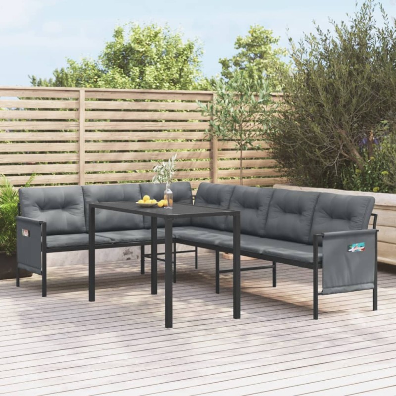 vidaXL 2-tlg. Garten-Essgruppe Anthrazit Stahl vidaXL 2-tlg. Garten-Essgruppe Anthrazit Stahl