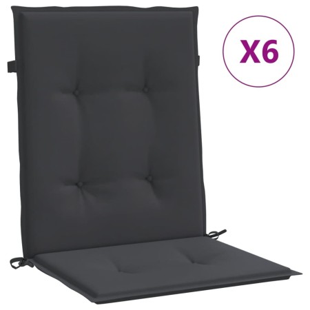 vidaXL Gartenstuhlauflagen für Niedriglehner 6 Stk. Schwarz 100x50x3cm