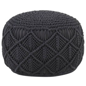 vidaXL Makramee Sitzpuff Handgefertigt Anthrazit 45x30 cm Baumwolle 