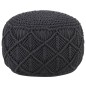 vidaXL Makramee Sitzpuff Handgefertigt Anthrazit 45x30 cm Baumwolle vidaXL Makramee Sitzpuff Handgefertigt Anthrazit 45x30 cm Baumwolle