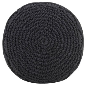 vidaXL Makramee Sitzpuff Handgefertigt Anthrazit 45x30 cm Baumwolle 