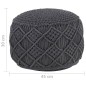 vidaXL Makramee Sitzpuff Handgefertigt Anthrazit 45x30 cm Baumwolle vidaXL Makramee Sitzpuff Handgefertigt Anthrazit 45x30 cm Baumwolle