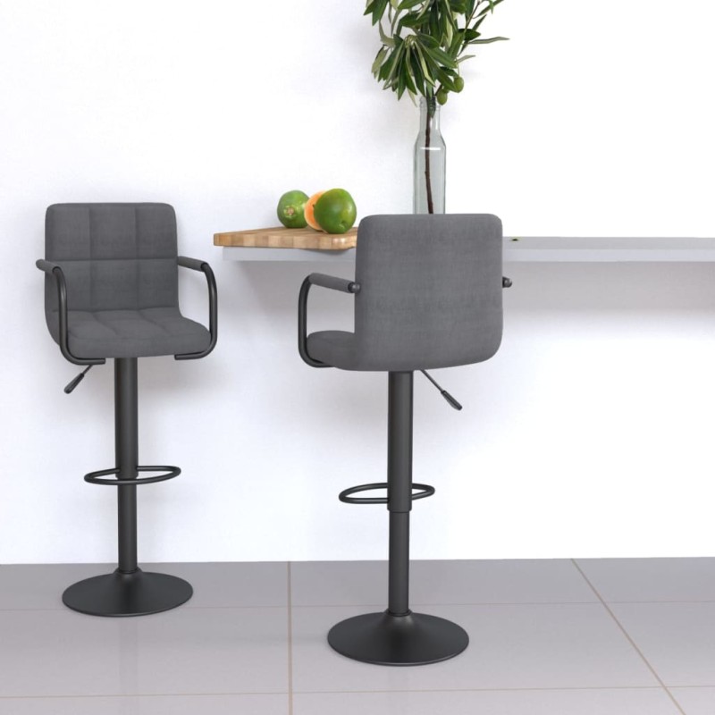 vidaXL Barhocker 2 Stk. Hellgrau Stoff vidaXL Barhocker 2 Stk. Hellgrau Stoff
