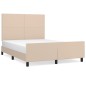 vidaXL Bettgestell mit Kopfteil Cappuccino-Braun 140x190 cm Kunstleder vidaXL Bettgestell mit Kopfteil Cappuccino-Braun 140x190 cm Kunstleder