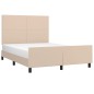 vidaXL Bettgestell mit Kopfteil Cappuccino-Braun 140x190 cm Kunstleder vidaXL Bettgestell mit Kopfteil Cappuccino-Braun 140x190 cm Kunstleder