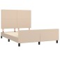 vidaXL Bettgestell mit Kopfteil Cappuccino-Braun 140x190 cm Kunstleder vidaXL Bettgestell mit Kopfteil Cappuccino-Braun 140x190 cm Kunstleder