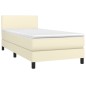 vidaXL Boxspringbett mit Matratze & LED Creme 100x200 cm Kunstleder vidaXL Boxspringbett mit Matratze & LED Creme 100x200 cm Kunstleder