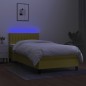 vidaXL Boxspringbett mit Matratze & LED Grün 100x200 cm Stoff vidaXL Boxspringbett mit Matratze & LED Grün 100x200 cm Stoff