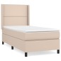 vidaXL Boxspringbett mit Matratze Cappuccino-Braun 90x190cm Kunstleder vidaXL Boxspringbett mit Matratze Cappuccino-Braun 90x190cm Kunstleder