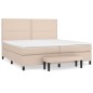 vidaXL Boxspringbett Matratze Cappuccino-Braun 200x200cm Kunstleder vidaXL Boxspringbett Matratze Cappuccino-Braun 200x200cm Kunstleder