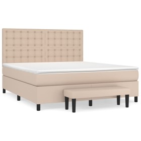 vidaXL Boxspringbett Matratze Cappuccino-Braun 180x200 cm Kunstleder