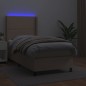 vidaXL Boxspringbett mit Matratze & LED Cappuccino-Braun 90x190cm vidaXL Boxspringbett mit Matratze & LED Cappuccino-Braun 90x190cm