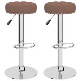 vidaXL Barhocker 2 Stk. Braun Stoff