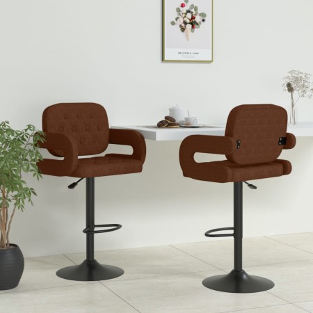 vidaXL Barhocker 2 Stk. Braun Stoff