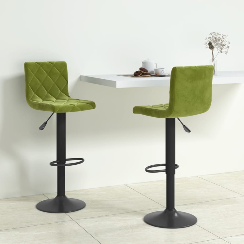 vidaXL Barhocker 2 Stk. Hellgrün Samt vidaXL Barhocker 2 Stk. Hellgrün Samt