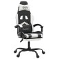 vidaXL Gaming-Stuhl mit Fußstütze Drehbar Schwarz & Weiß Kunstleder vidaXL Gaming-Stuhl mit Fußstütze Drehbar Schwarz & Weiß Kunstleder