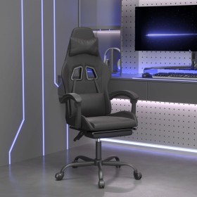 vidaXL Gaming-Stuhl mit Fußstütze Drehbar Schwarz Kunstleder