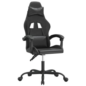 vidaXL Gaming-Stuhl Drehbar Schwarz Kunstleder