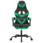 vidaXL Gaming-Stuhl mit Fußstütze Drehbar Schwarz & Grün Kunstleder vidaXL Gaming-Stuhl mit Fußstütze Drehbar Schwarz & Grün Kunstleder