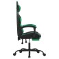 vidaXL Gaming-Stuhl mit Fußstütze Drehbar Schwarz & Grün Kunstleder vidaXL Gaming-Stuhl mit Fußstütze Drehbar Schwarz & Grün Kunstleder